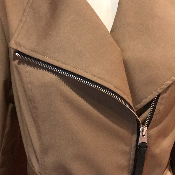 Mackage Estela Trench Coat Tan Leather Trim S EUC - Picture 6 of 15